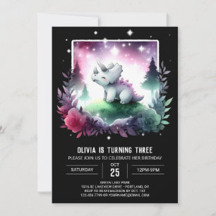 Invitation Tricératops enchantés Anniversaire
