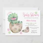 Invitation Triceratops mignons Dinosaur Tracks Baby shower fi (Devant)