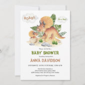 Invitation Tricératops moderne Baby Dinosaur Douche (Devant)