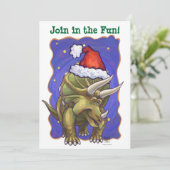Invitation Tricératops Noël (Debout devant)