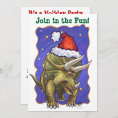 Invitation Tricératops Noël (Devant / Derrière)