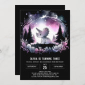 Invitation Tricératops numériques pour filles Anniversaire (Devant / Derrière)