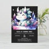 Invitation Tricératops Whimsical Moderne Anniversaire (Debout devant)
