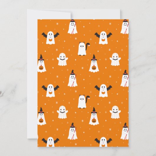 Invitation Trick d'Halloween adorable ou le traitement des fa (Dos)