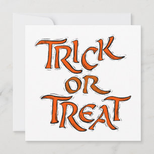 Invitation Trick Halloween ou Traiter les mots