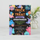 Invitation Trick Halloween Spooktacular ou Citrouille de trai (Debout devant)