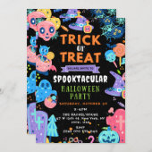Invitation Trick Halloween Spooktacular ou Citrouille de trai (Devant / Derrière)