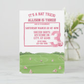 Invitation Trick hat soccer rose, 3e anniversaire (Debout devant)