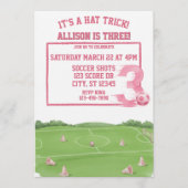 Invitation Trick hat soccer rose, 3e anniversaire (Devant)