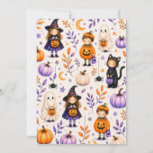 Invitation Trick or Three Cute Fun Halloween 3e Anniversaire (Dos)