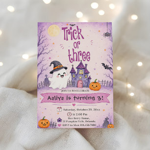 Invitation Trick Or Three Fête d'anniversaire Halloween