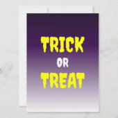 Invitation Trick or Treat avec Jack O'lantern (Dos)