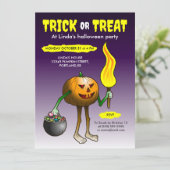 Invitation Trick or Treat avec Jack O'lantern (Debout devant)