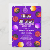 Invitation Trick or Treat Candy Costume d'Halloween Anniversa (Devant)