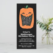 Invitation Trick or Treat Citrouille Halloween Anniversaire (Debout devant)