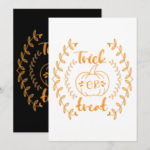 Invitation Trick or treat dans un cadre de plantes 