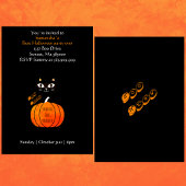 Invitation Trick or Treat Effrayant Orange Black Kids Hallowe