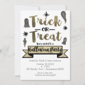 Invitation Trick or Treat Fantôme Chic Fête d'Halloween Moder (Devant)