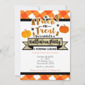 Invitation Trick or Treat Fête d'Halloween Rustique Orange (Devant)