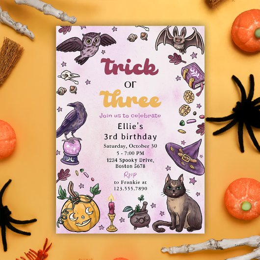 Invitation Trick or Treat Halloween 3e anniversaire Invitatio