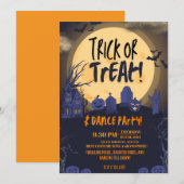 Invitation Trick or Treat Halloween Dance Party Invitation🎃 (Devant / Derrière)