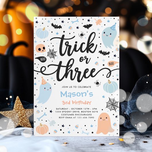 Invitation Trick or Treat Halloween Ghost 3e fête d'anniversa
