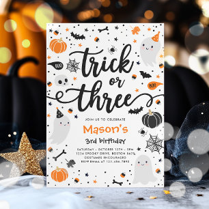 Invitation Trick or Treat Halloween Ghost 3e fête d'anniversa