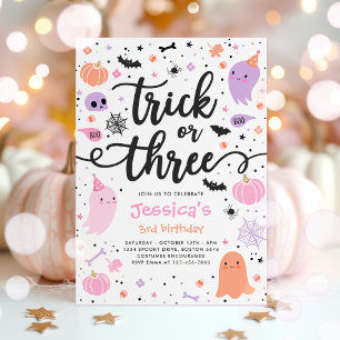 Invitation Trick or Treat Halloween Ghost 3e fête d'anniversa