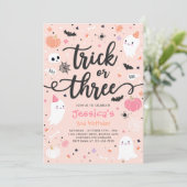 Invitation Trick or Treat Halloween Ghost 3e fête d'anniversa (Debout devant)