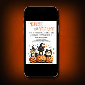 Invitation Trick or Treat mignonne Halloween Chats Anniversai