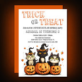 Invitation Trick or Treat mignonne Halloween Chats Anniversai