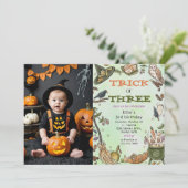 Invitation Trick or Treat Witch Halloween 3e anniversaire Pho (Debout devant)
