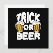 Invitation Trick Ou Bière Halloween Citrouille Trick Ou Treat (Devant / Derrière)