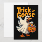 Invitation Trick ou Oie Halloween Oie (Devant / Derrière)