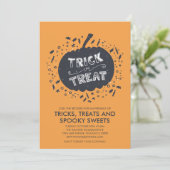 Invitation Trick Ou Traiter Citrouille Halloween Fête Invitat (Debout devant)