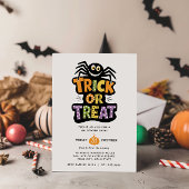 Invitation TRICK OU TRAITER CUTE SPIDER HALLOWEEN Bash Party