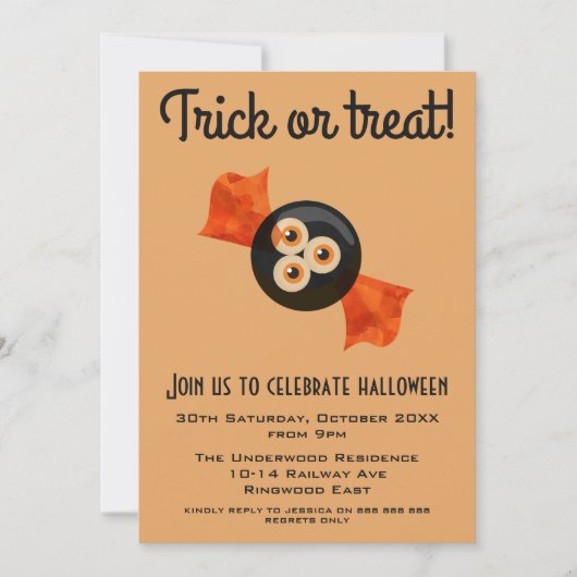 INVITATION TRICK OU TRAITER HALLOWEEN (Devant)