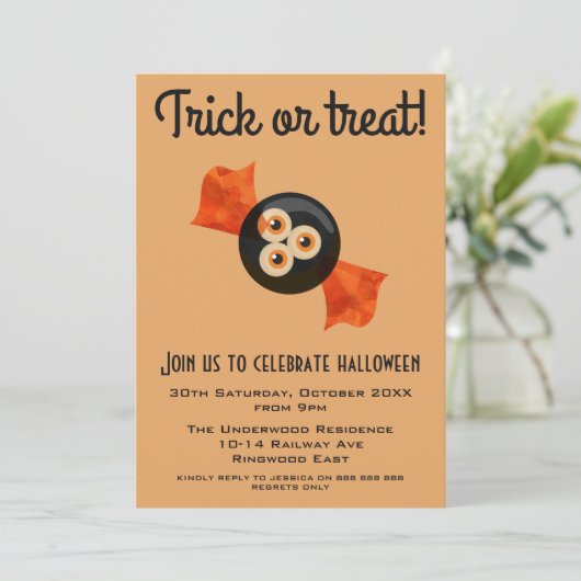 INVITATION TRICK OU TRAITER HALLOWEEN (Debout devant)