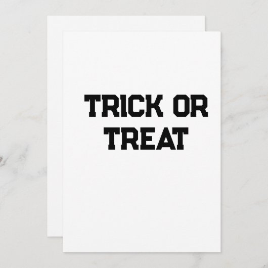 Invitation Trick ou. Traiter Halloween éffrayant noir simple (Devant / Derrière)