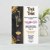 Invitation Trick ou traiter Halloween Parties scintillant d'o (Debout devant)