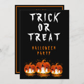 INVITATION TRICK OU TRAITER HALLOWEWEEN COSTUME PARTY (Devant / Derrière)
