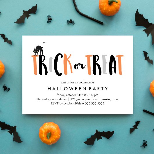 Invitation Trick ou Traiter la fête d'Halloween