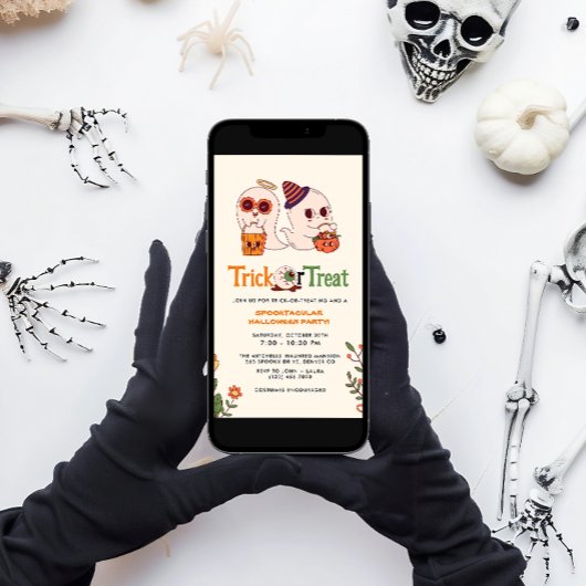 Invitation Trick ou traiter Retro Spooktacular Halloween Part