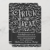 Invitation Trick ou traiter Vintage Chalk Halloween Party (Devant / Derrière)