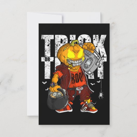 Invitation Trick ou Treat Dope Hip hop Halloween Graphisme Ho (Devant)