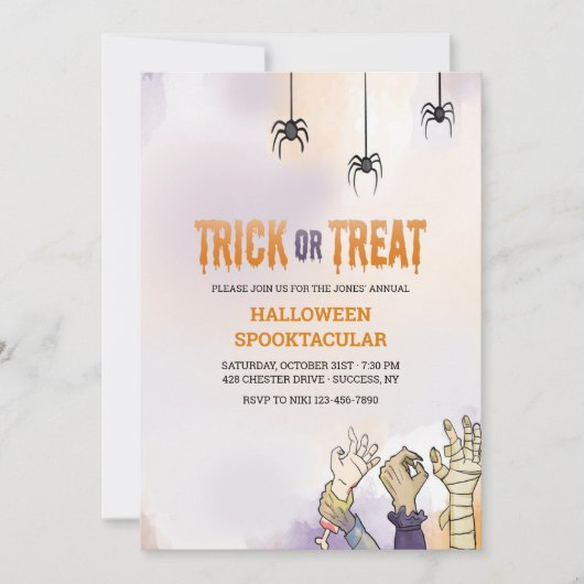 Invitation Trick ou Treat Halloween (Devant)