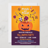 Invitation Trick ou Treat Jack-O-lantern Halloween Party (Devant)