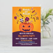 Invitation Trick ou Treat Jack-O-lantern Halloween Party (Debout devant)
