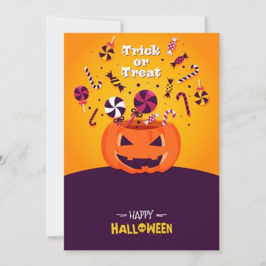 Invitation Trick ou Treat Jack-O-lantern Halloween Party (Dos)