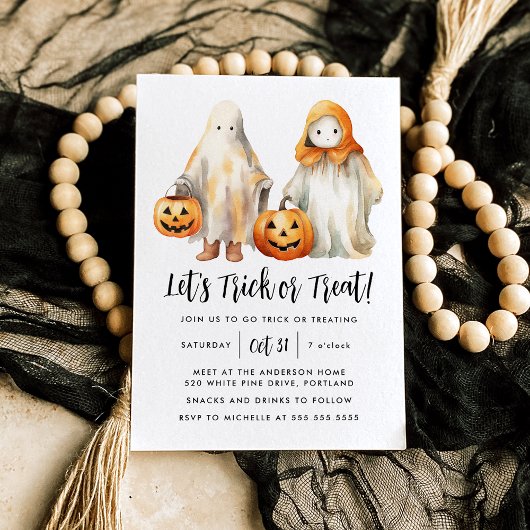 Invitation Trick ou Treat Kids Halloween Party